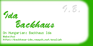 ida backhaus business card